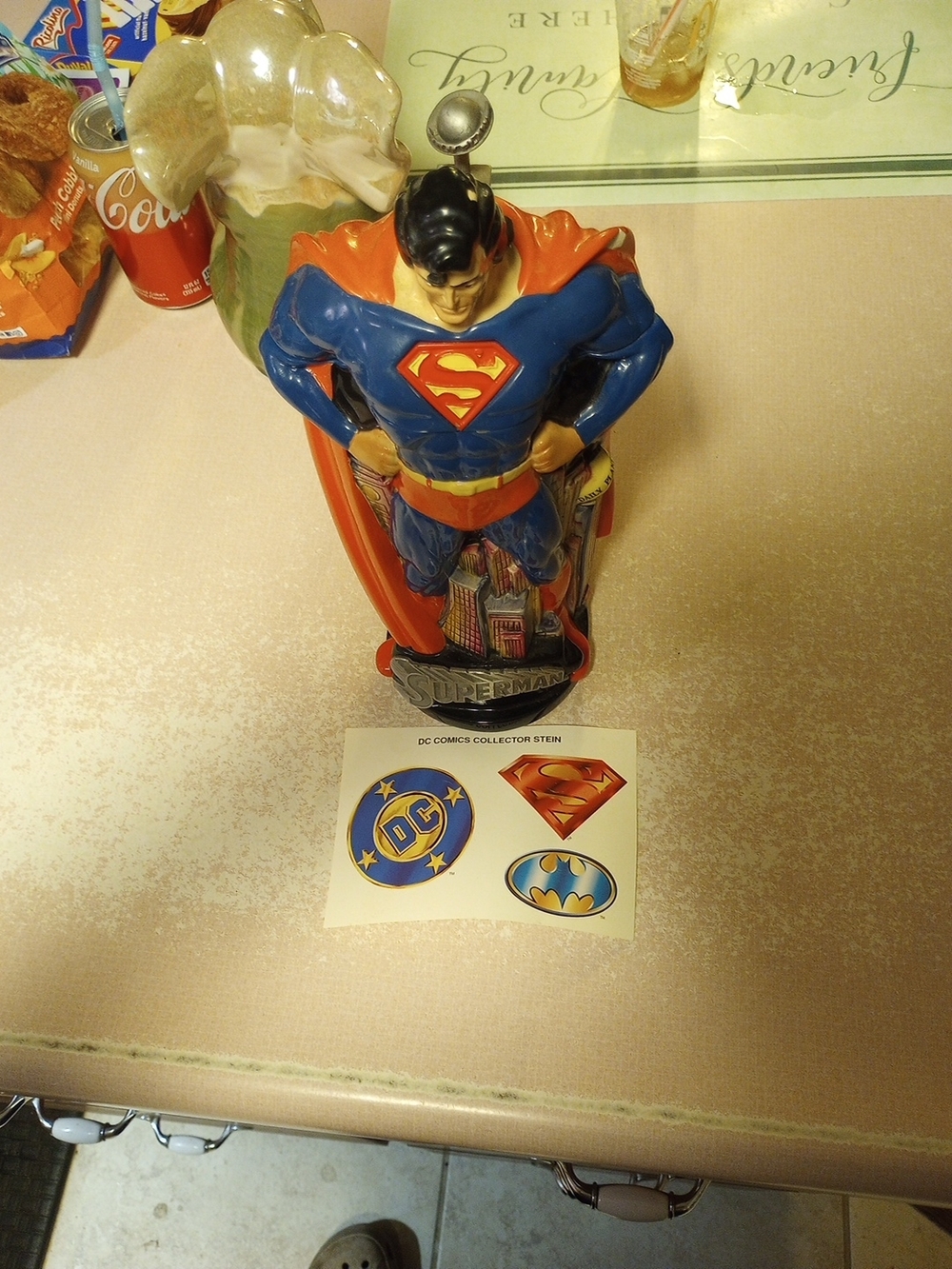 DC Superman Collectible Stein By M.cornell Base - Cream Plz Read Description